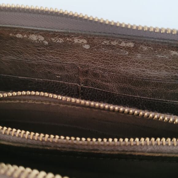 Chloe Wallet Zippy Authentic Bow Accordion Leather Zip Around Beige Metallic - Picture 6 of 12